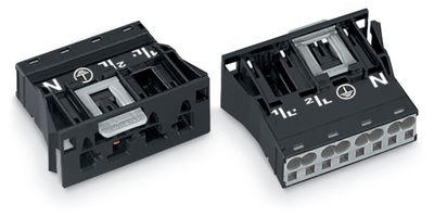 Snap-In-Stecker 4-polig Kod. A schwarz