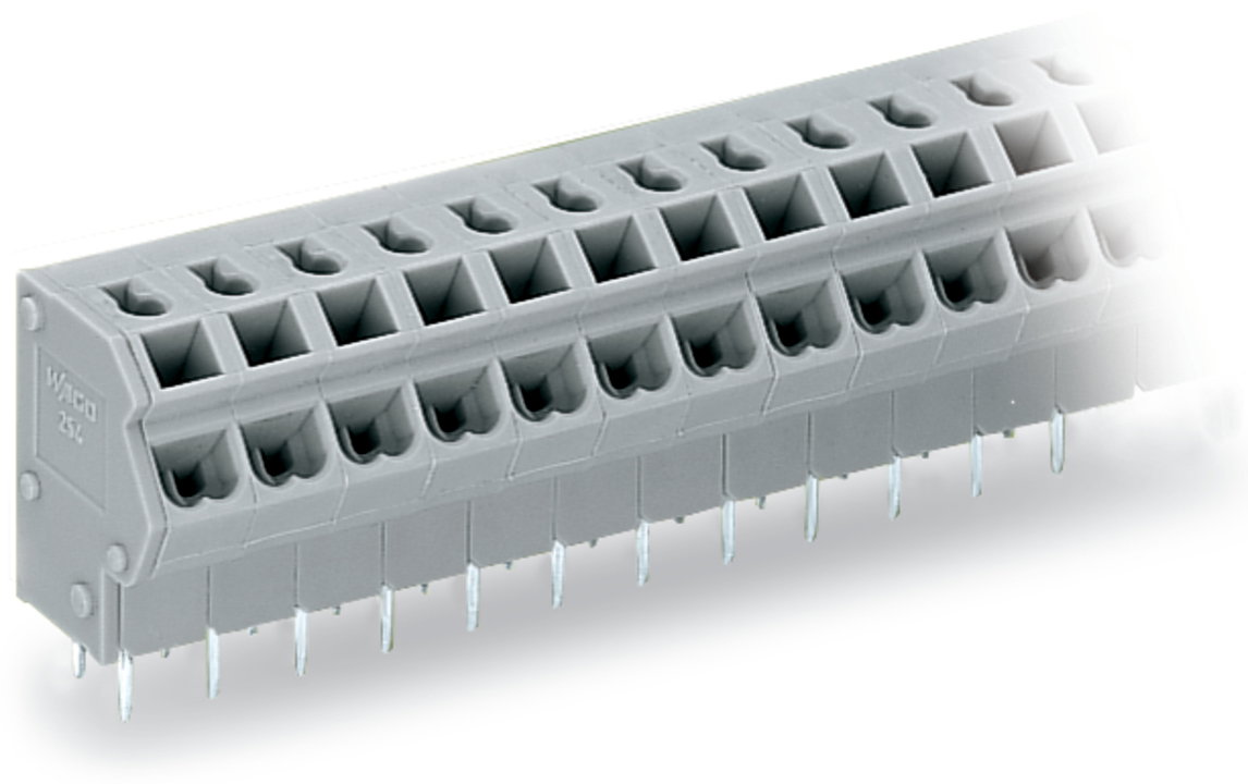 2-Leiter-Leiterplattenklemme 0,75 mm² Rastermaß 5/5,08 mm grau