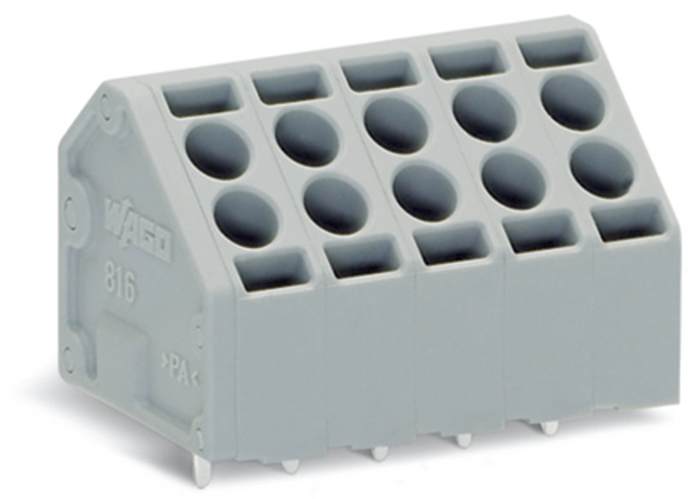2-Leiter-Leiterplattenklemme 1,5 mm² Rastermaß 5 mm grau