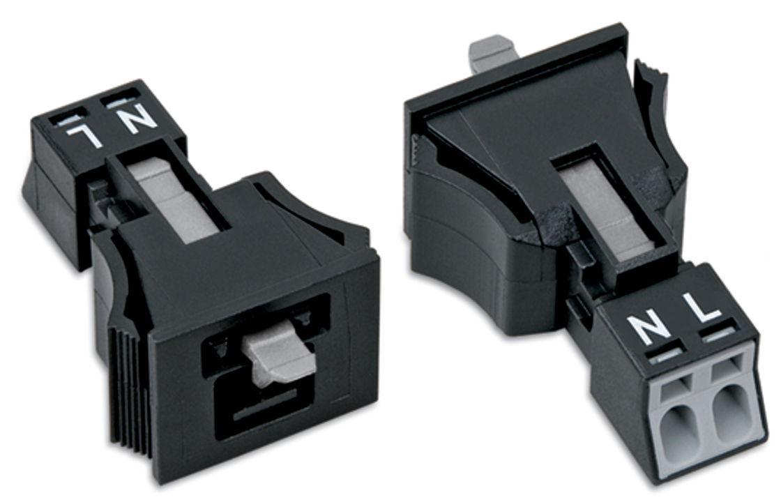 Snap-In-Stecker 2-polig Kod. A schwarz