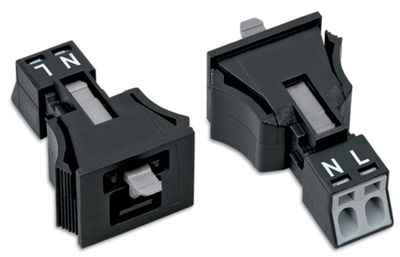 Snap-In-Stecker 2-polig Kod. A schwarz