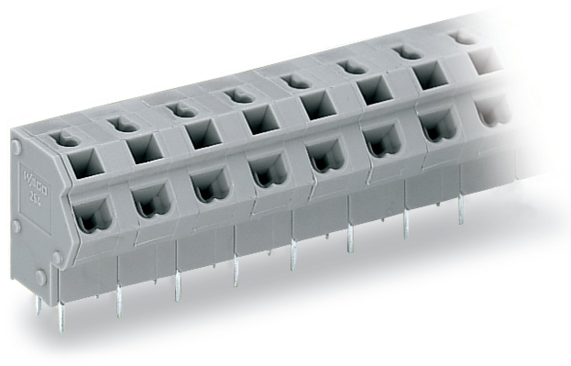 2-Leiter-Leiterplattenklemme 0,75 mm² Rastermaß 7,5/7,62 mm grau