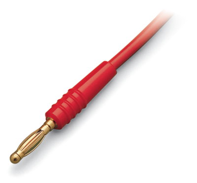 Prüfstecker Ø 2 mm mit 500mm-Leitung rot