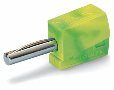 Bananenstecker für Buchsendurchmesser 4 mm grün-gelb