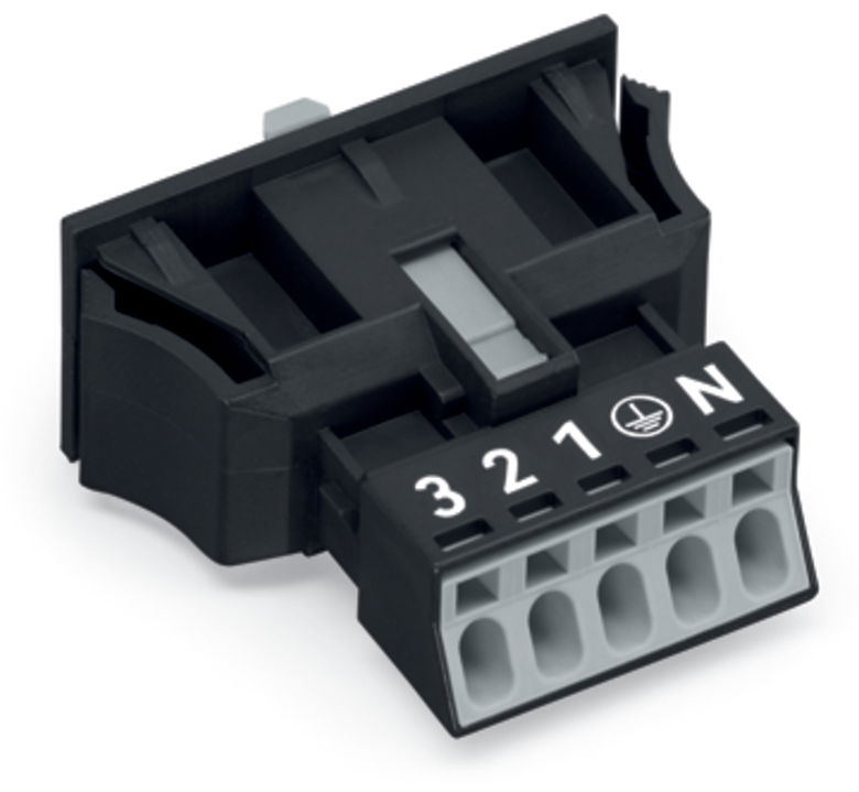 Snap-In-Stecker 5-polig Kod. A schwarz