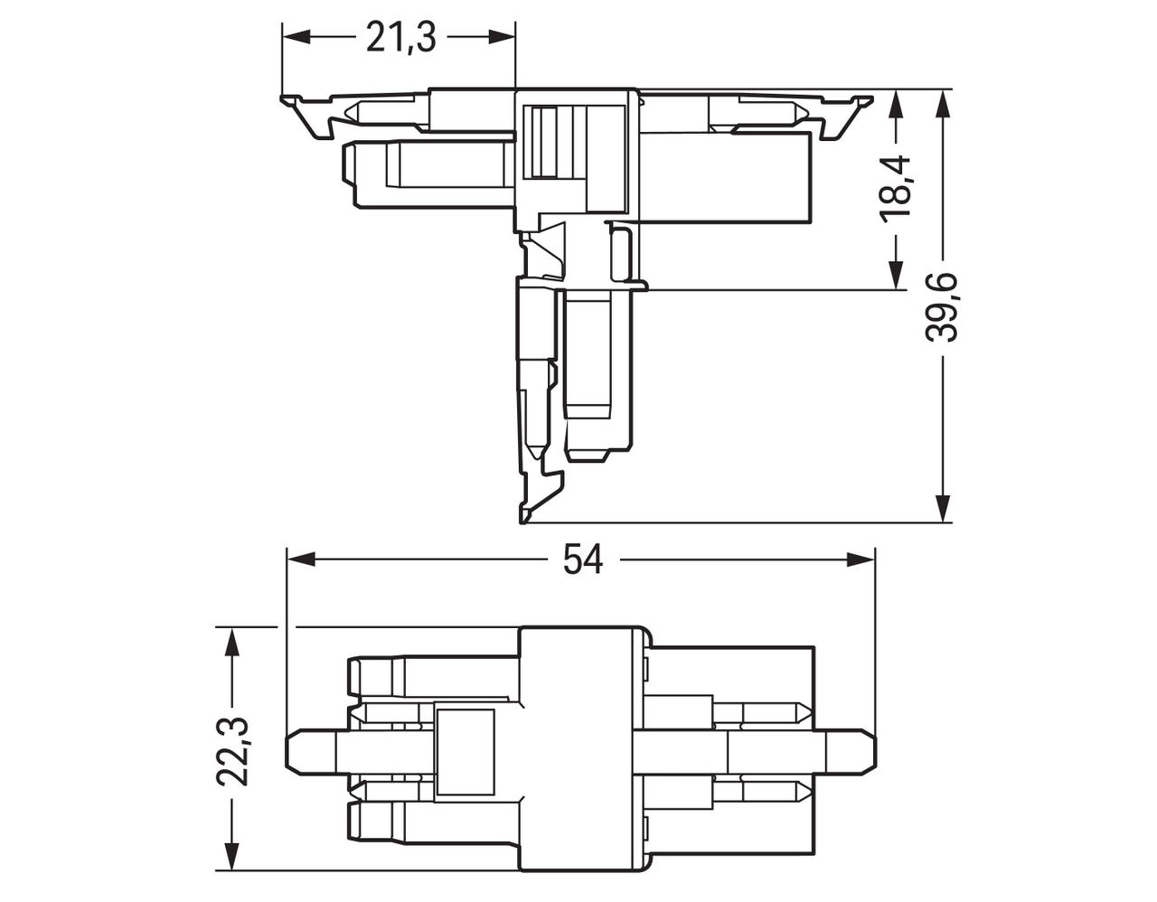 T-Verteiler 4-polig Kod. B grau – Bild 2 von 2
