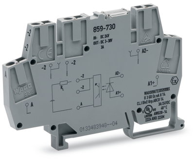 Optokopplermodul Eingangsnennspannung DC 24 V Ausgangsspannungsbereich DC 3 … 30 V grau