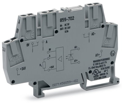 Optokopplermodul Eingangsnennspannung DC 5 V Ausgangsspannungsbereich DC 15 … 30 V grau
