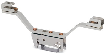 Sammelschienenhalter für Sammelschienen Cu 10 mm x 3 mm beidseitig, abgewinkelt silberfarben