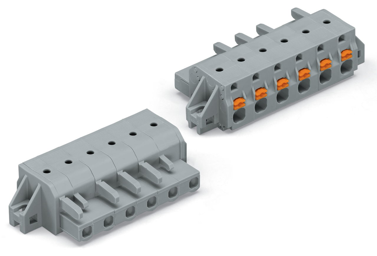 1-Leiter-Federleiste Drücker Push-in CAGE CLAMP® grau