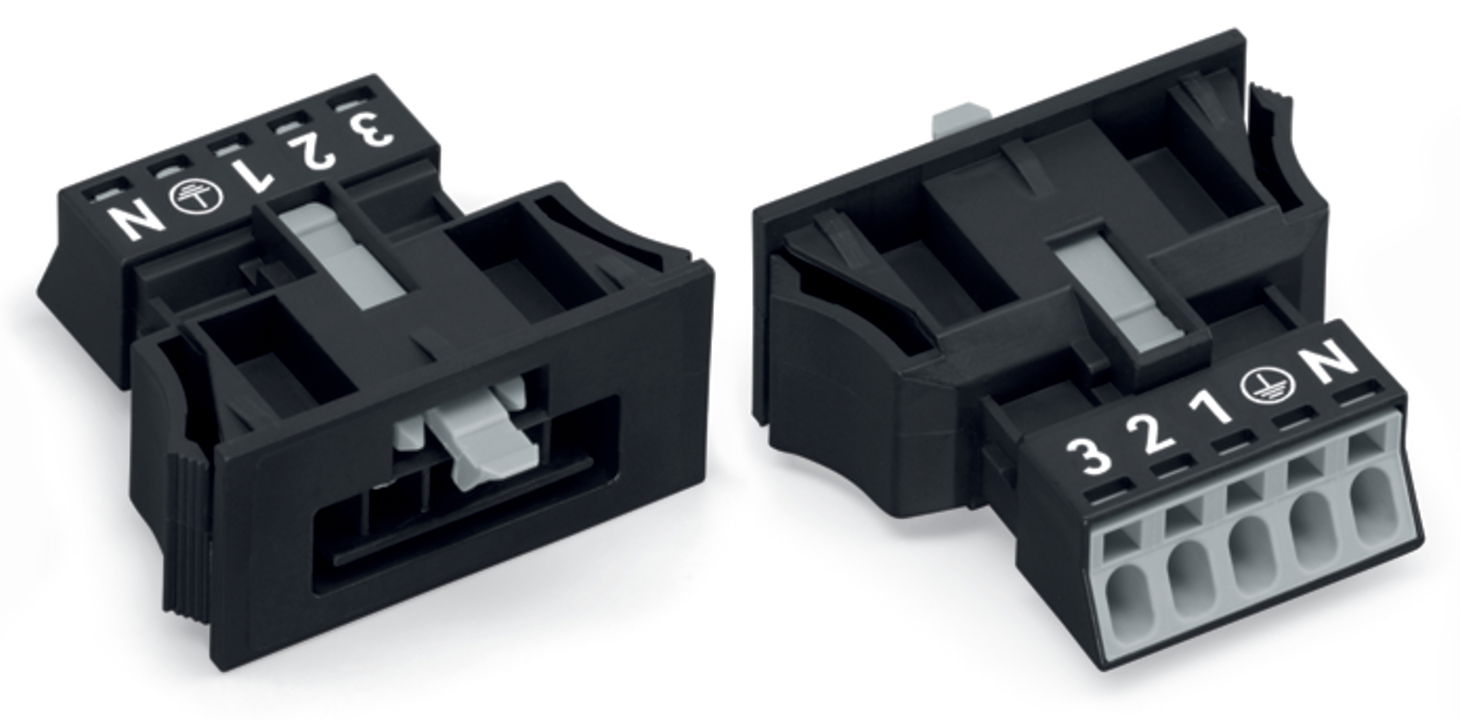 Snap-In-Stecker 5-polig Kod. A schwarz – Bild 3 von 5