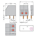 2-Leiter-Leiterplattenklemme 1,5 mm² Rastermaß 5 mm grau