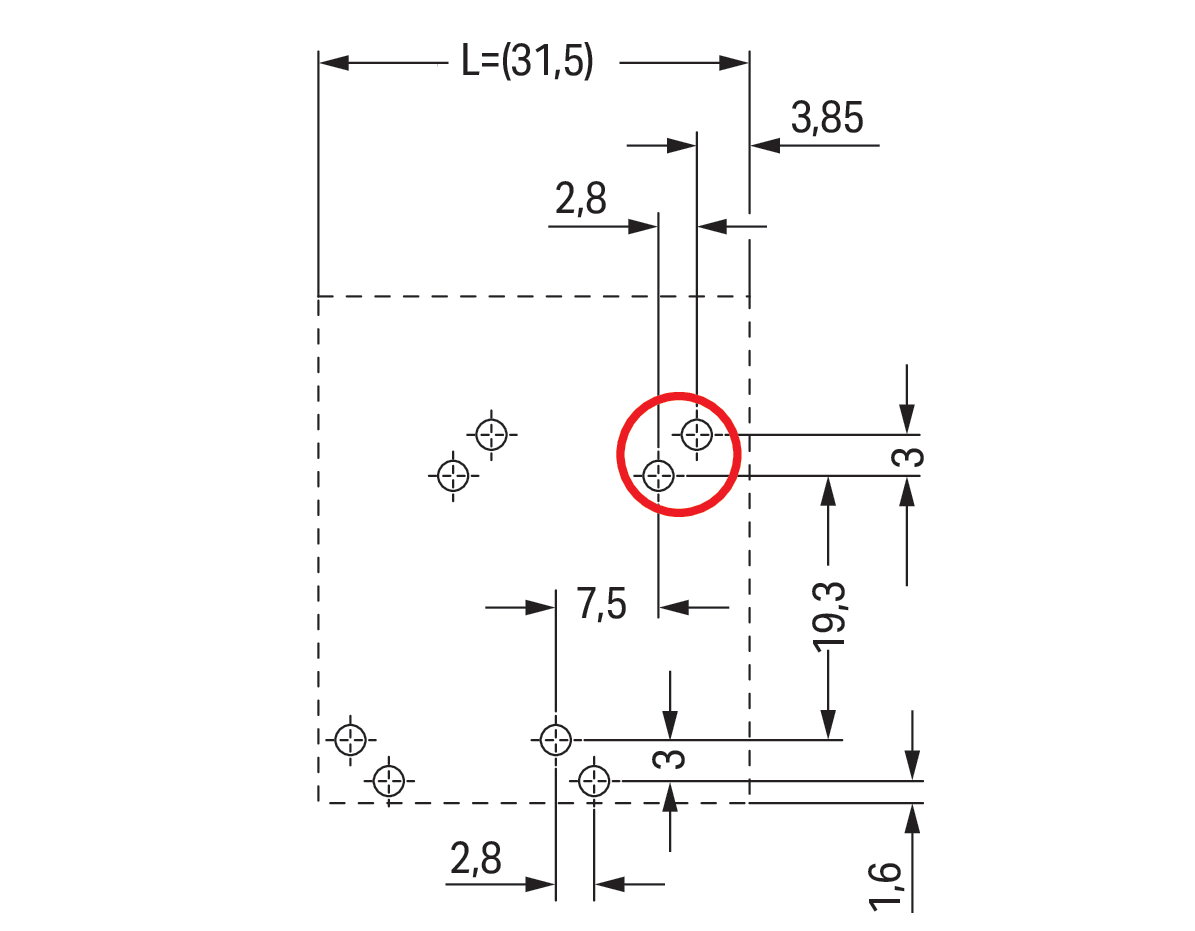 2-Leiter-Leiterplattenklemme 10 mm² Rastermaß 7,5 mm grau – Bild 2 von 5
