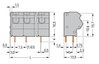 2-Leiter-Leiterplattenklemme 0,75 mm² Rastermaß 7,5/7,62 mm grau