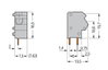 Anreihbare 2-Leiter-Leiterplattenklemme 0,75 mm² Rastermaß 7,5/7,62 mm blau