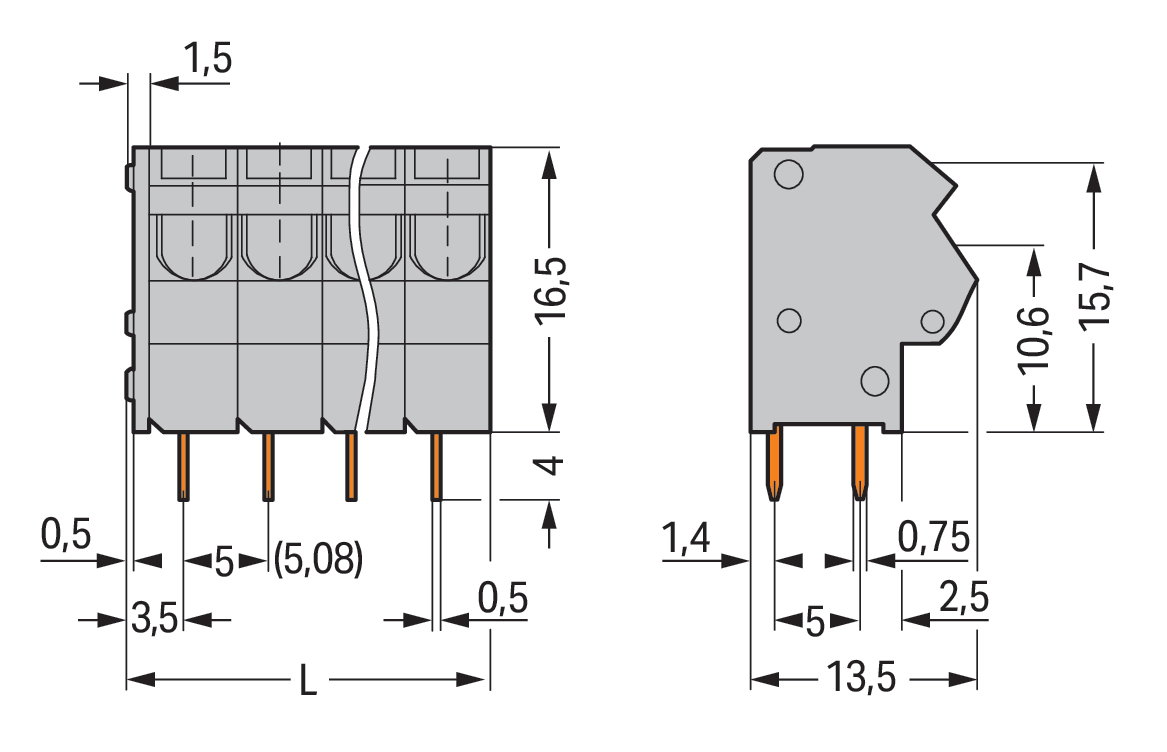 Leiterplattenklemme 2,5 mm² Rastermaß 5/5,08 mm schwarz – Bild 2 von 3