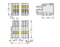 1-Leiter-Federleiste CAGE CLAMP® 0,5 mm² lichtgrau