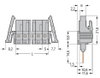 Federleiste für Reihenklemmen Stifte 0,6 x 1 mm gerade grau