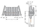 Federleiste für Reihenklemmen Stifte 0,6 x 1 mm gerade grau