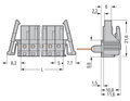 Federleiste für Reihenklemmen Stifte 0,6 x 1 mm abgewinkelt grau