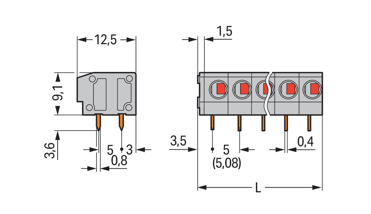 Leiterplattenklemme 2,5 mm² Rastermaß 5/5,08 mm grau – Bild 5 von 6