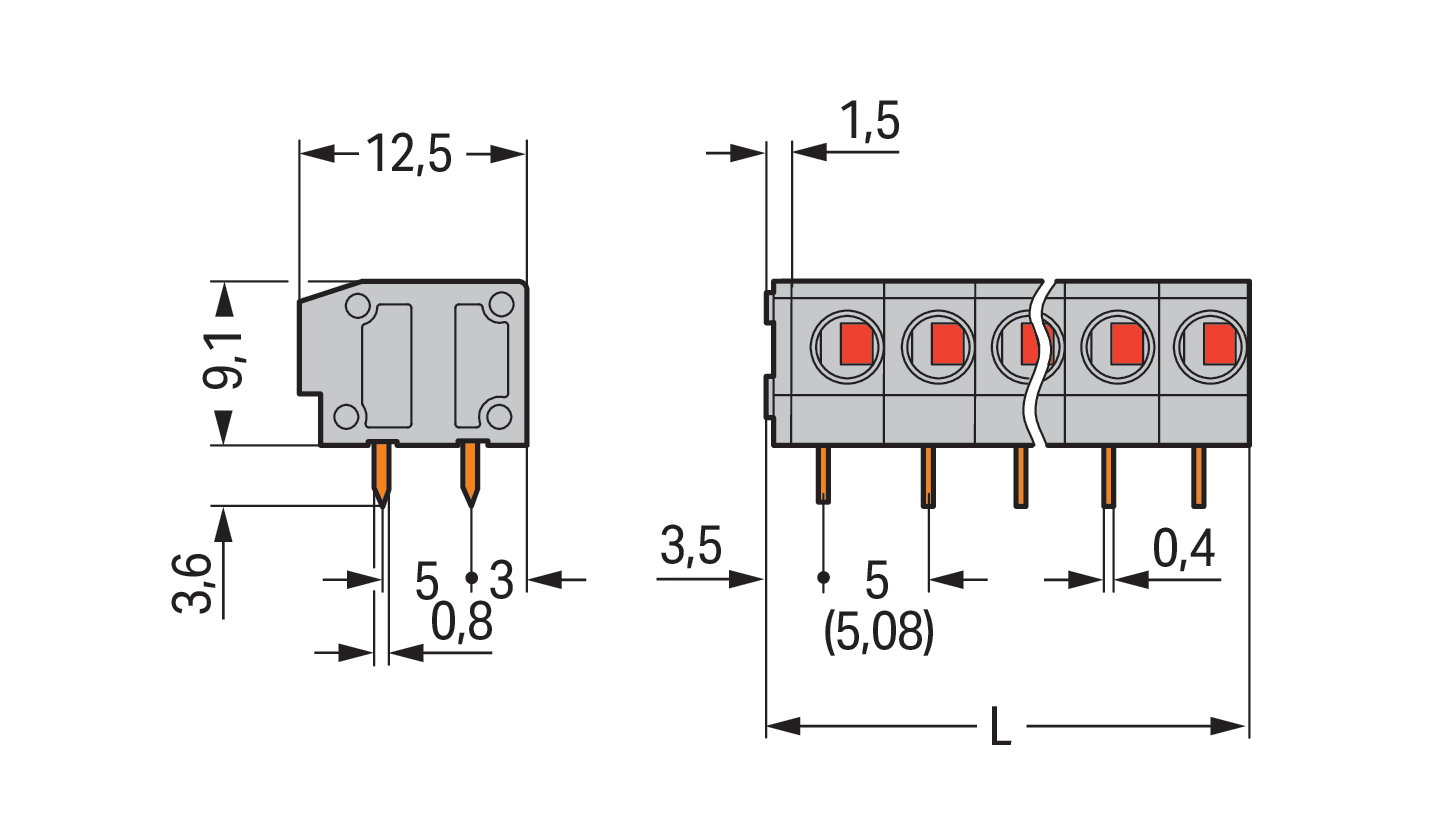 Leiterplattenklemme 2,5 mm² Rastermaß 5/5,08 mm grau – Bild 5 von 6