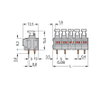 2-Leiter-Leiterplattenklemme Drücker 0,75 mm² grau