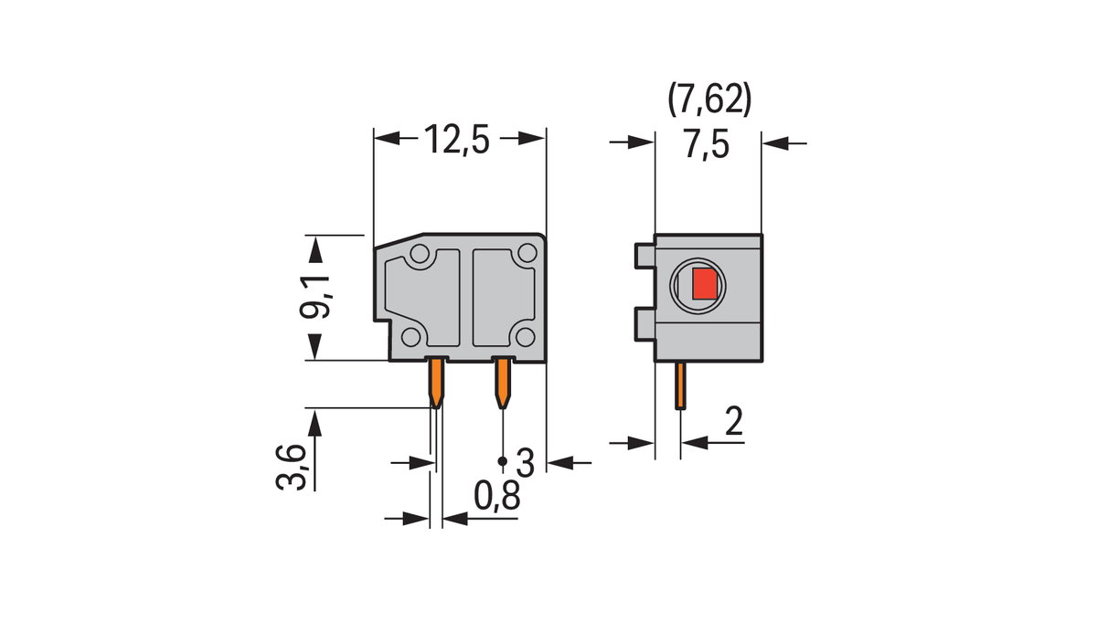 Anreihbare Leiterplattenklemme 2,5 mm² Rastermaß 7,5/7,62 mm hellgrün – Bild 2 von 3