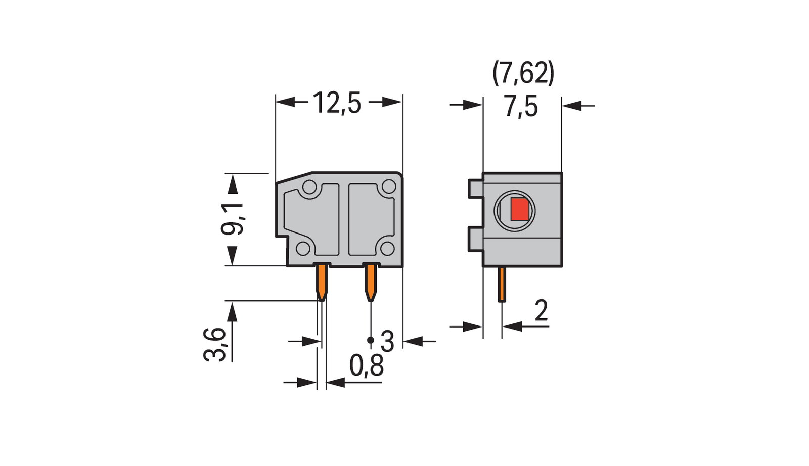 Anreihbare Leiterplattenklemme 2,5 mm² Rastermaß 7,5/7,62 mm hellgrün – Bild 2 von 3