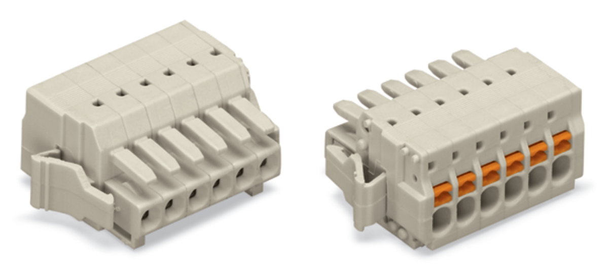 1-Leiter-Federleiste Drücker Push-in CAGE CLAMP® lichtgrau