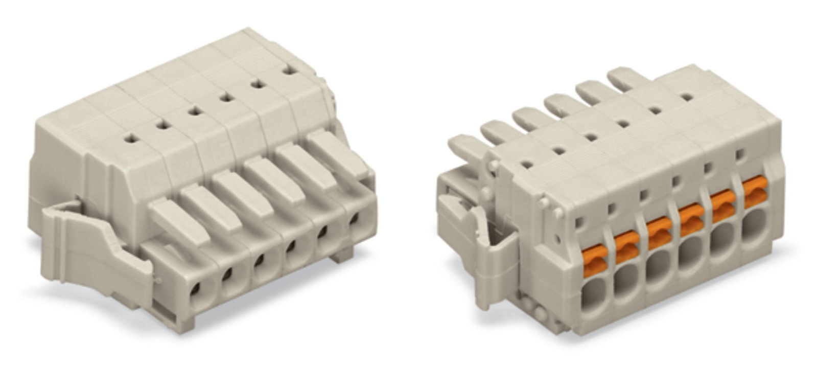 1-Leiter-Federleiste Drücker Push-in CAGE CLAMP® lichtgrau