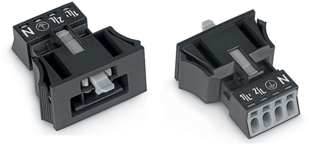 Snap-In-Stecker 4-polig Kod. A schwarz – Bild 3 von 5