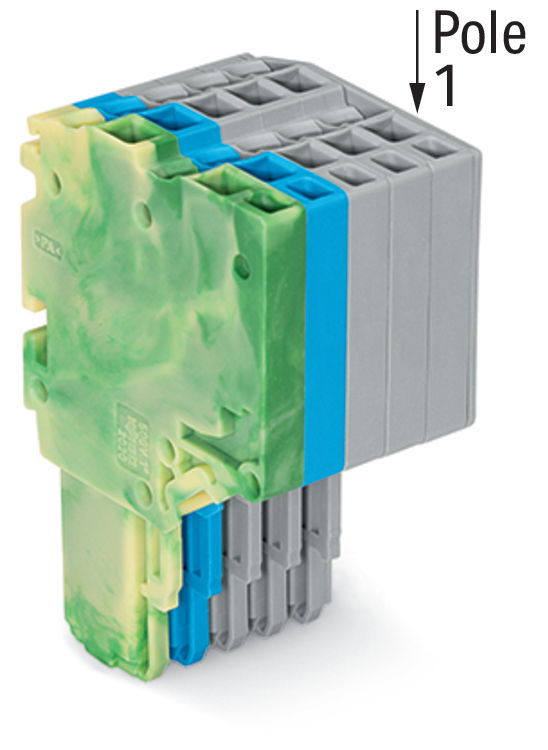 2-Leiter-Federleiste Push-in CAGE CLAMP® 1,5 mm² grün-gelb/blau/grau