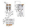 Leiterplattenklemme Hebel 4 mm² grün-gelb