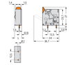 Leiterplattenklemme Hebel 6 mm² grau