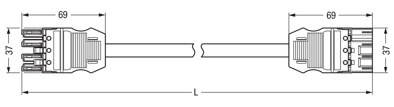 Konfektionierte Verbindungsleitung Eca Buchse Stecker grau – Bild 2 von 2