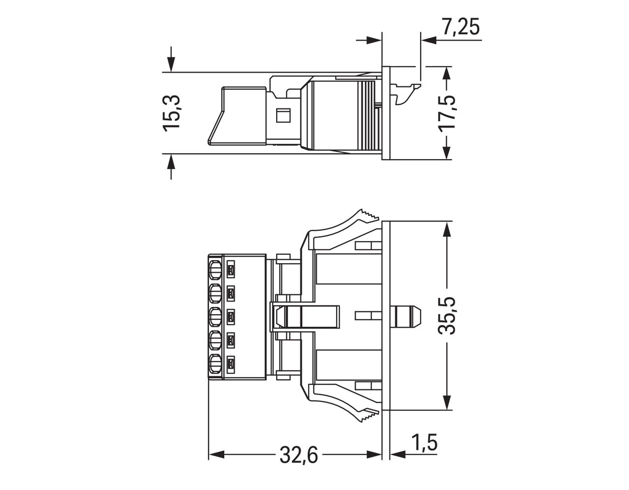 Snap-In-Stecker 5-polig Kod. A schwarz – Bild 4 von 5
