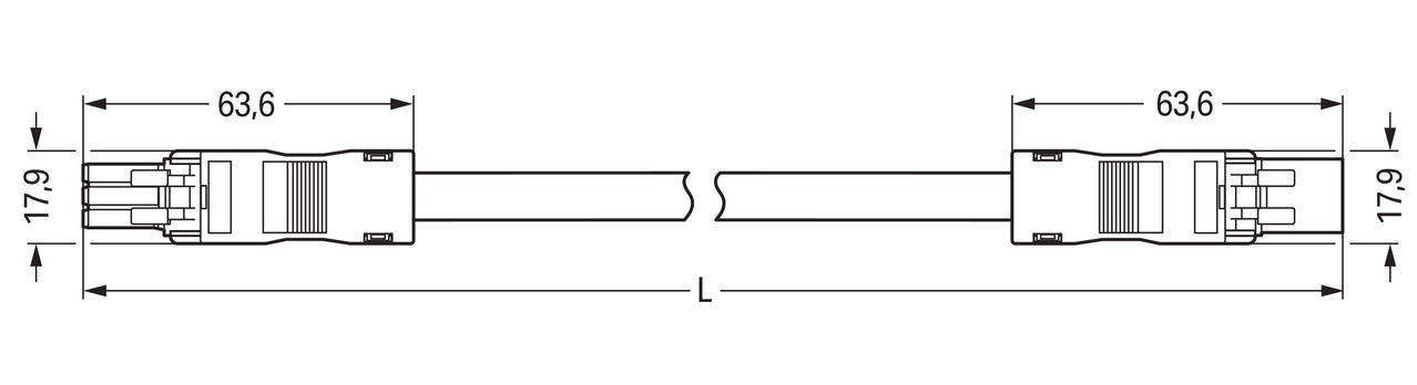 Konfektionierte Verbindungsleitung Eca Buchse Stecker grau – Bild 2 von 2