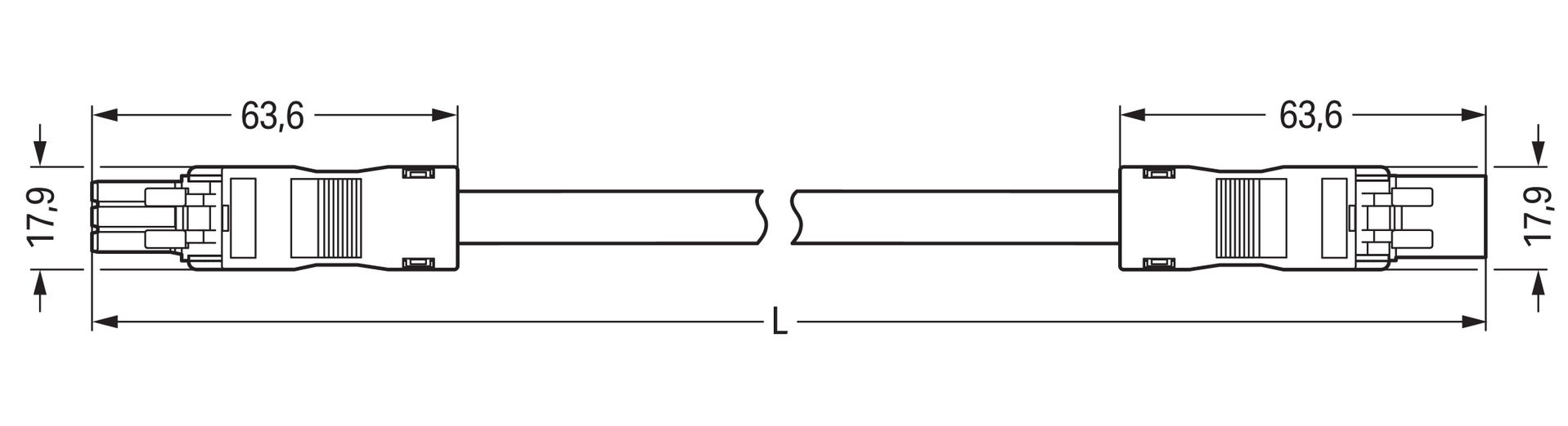Konfektionierte Verbindungsleitung Eca Buchse Stecker grau – Bild 2 von 2