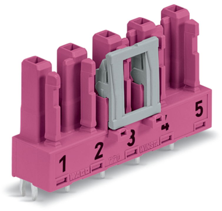 Buchse für Leiterplatten gerade 5-polig pink