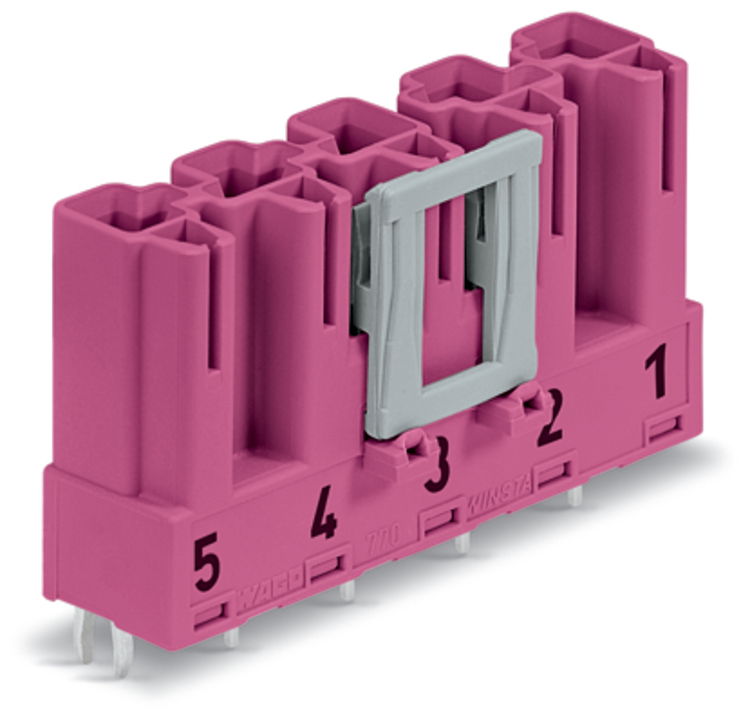 Stecker für Leiterplatten gerade 5-polig pink