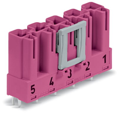 Stecker für Leiterplatten gerade 5-polig pink