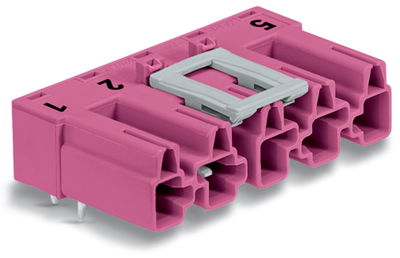 Stecker für Leiterplatten abgewinkelt 5-polig pink
