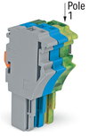 1-Leiter-Federleiste Push-in CAGE CLAMP® 4 mm² grau/blau/grün-gelb