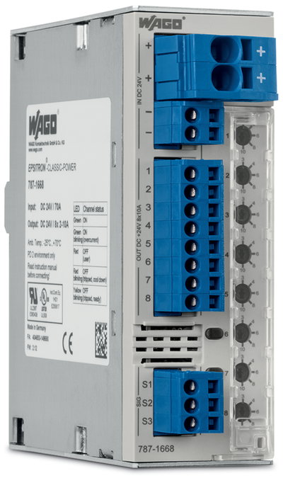 Elektronischer Schutzschalter 8-kanalig Eingangsspannung DC 24 V