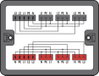 Verteilerbox Dreh- auf Wechselstrom (400 V/230 V) 2 Eingänge schwarz