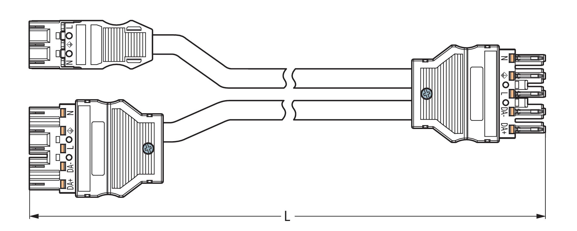 Konfektionierte Y-Leitung Eca 2 x Stecker / Buchse – Bild 2 von 2