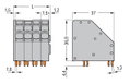 2-Leiter-Leiterplattenklemme 10 mm² Rastermaß 7,5 mm grau