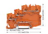 3-Leiter-Aktoreneinspeiseklemme für NPN-(minus-)schaltende Aktoren mit PE-Anschluss orange