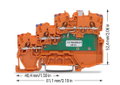 3-Leiter-Initiatoreneinspeiseklemme LED grün 1 mm² orange